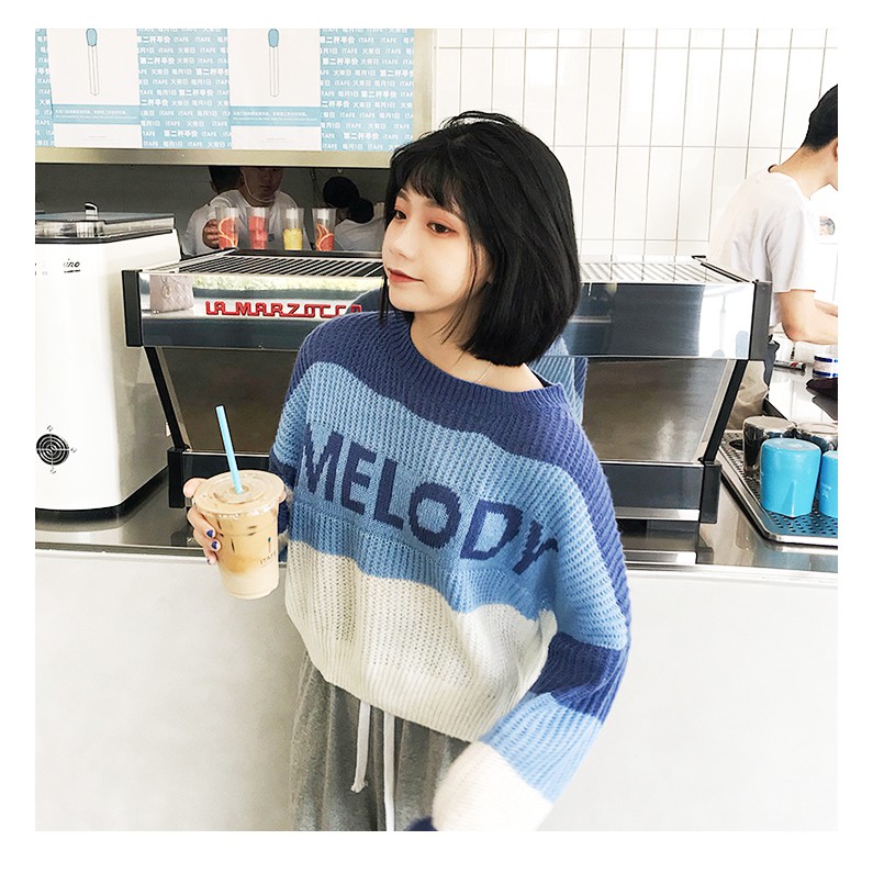 Order áo len ulzzang chữ MELODY phối màu siêu xinh