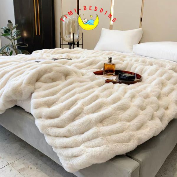 Chăn lông cáo hồ ly nhập khẩu chính hãng cao cấp kích thước 1,5x2m, nặng 2,8kg - Timibedding