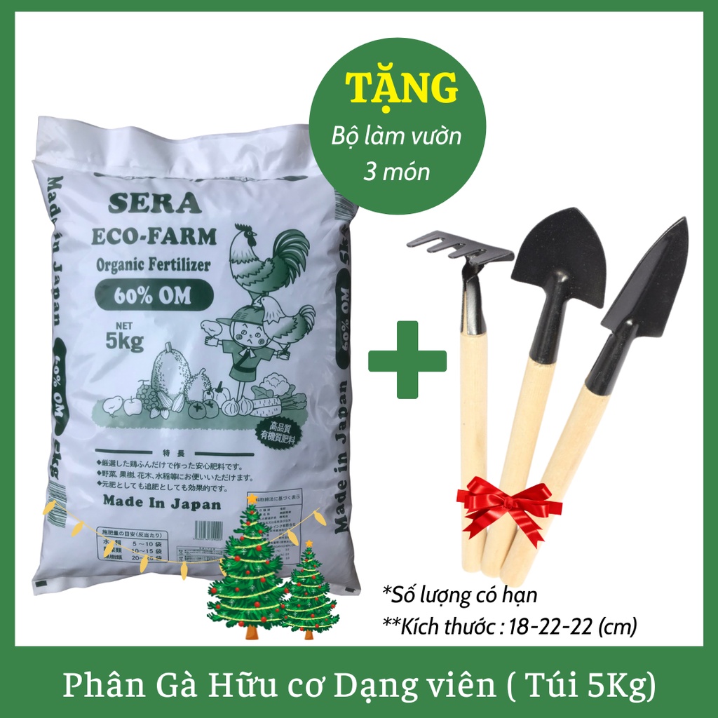 - Phân bón hữu cơ viên nở nhập khẩu từ Nhật Bản (Bao 5kg) bón rau, hoa, cây cảnh xanh tốt, organic, không hôI