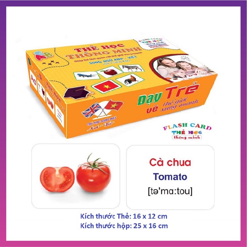 {Mẫu Mới 18 Chủ Đề} Bộ thẻ học thông minh 18 chủ đề song ngữ Flash card cho bé