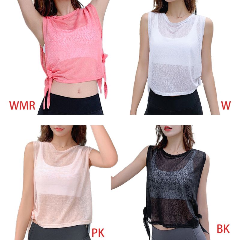 Áo Croptop Sát Nách Dáng Rộng Thắt Nút Bên Hông Thời Trang Mùa Hè Cho Nữ Se