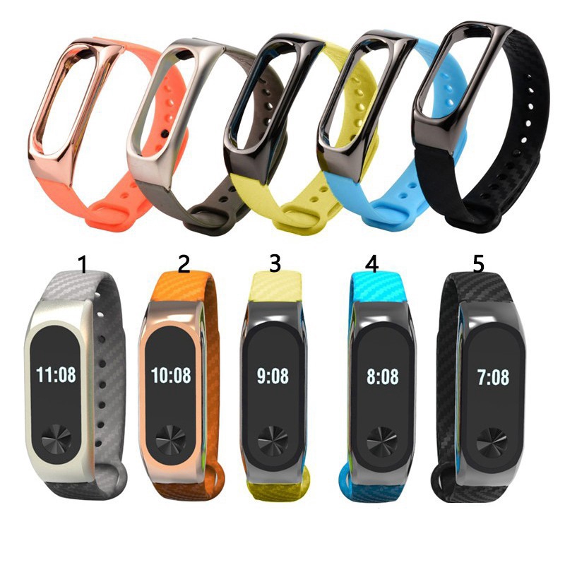 Dây đeo đồng thay thế bằng silicone cho for Xiaomi Mi Band 2