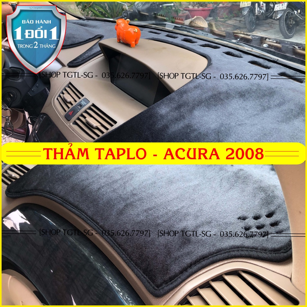 [Acura MDX đời 2008] Thảm taplo ô tô loại da vân gỗ,da cacbon,da nỉ đen và nhung lông cừu chống nắng dày 3 lớp