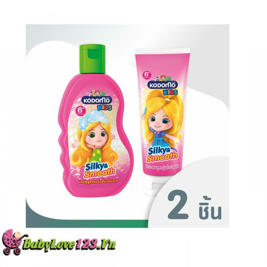 Combo Dầu Gội Và Xả Trẻ Em Kodomo Silky &amp; Smooth Kids