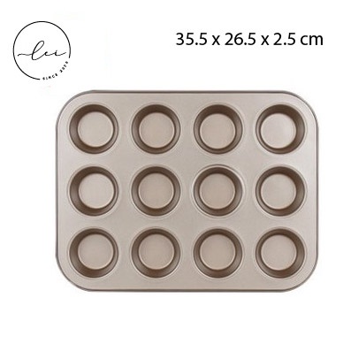 KHUÔN NƯỚNG BÁNH CUPCAKE, BÔNG LAN CHỐNG DÍNH 12 Ô, 6 Ô NHIỀU MẪU