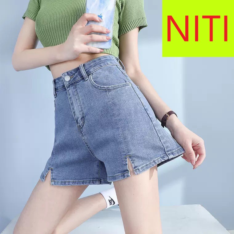 QUẦN JEAN NGỐ LỬNG NỮ LƯNG CAO FORM RỘNG XẺ ĐÙI TRƯỚC MÀU XANH NHẠT CẤP NITIQC SIÊU CÁ TÍNH