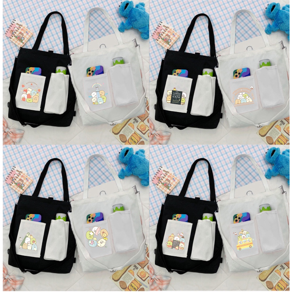 Túi Vải Tote Kiêm Balo doraemon TBL4 totoro vô diện chuột vàng shin  one piece sumikko jinbeisan kero CCS usagyu