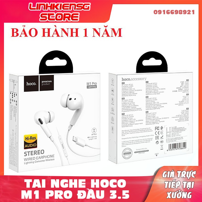 Tai Nghe Hoco M1 Pro 3.5 tai nghe Kiểu Dáng Airpod Pro tai nghe điện thoại Deep Bass với Mic