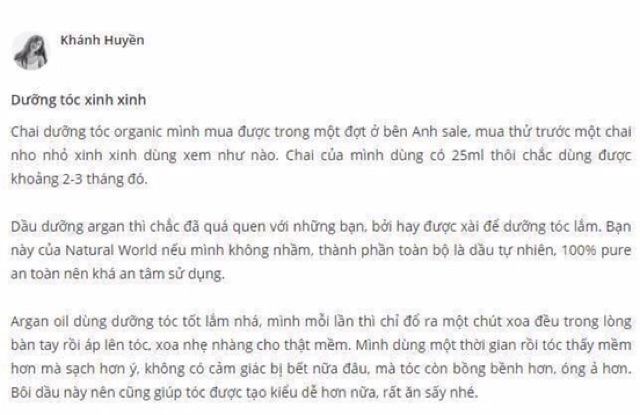 Tinh dầu dưỡng tóc Argan oil of Morocco