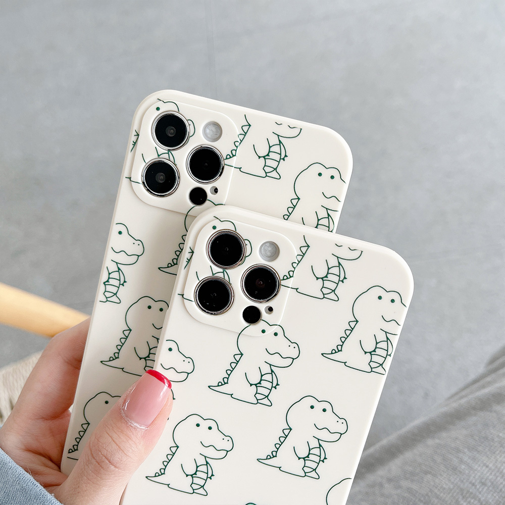 Ốp điện thoại chất liệu nhựa TPU dẻo chống sốc hình khủng long hoạt hình cho IPhone 12 11 Pro Max X Xs Max XR 8 7 | BigBuy360 - bigbuy360.vn
