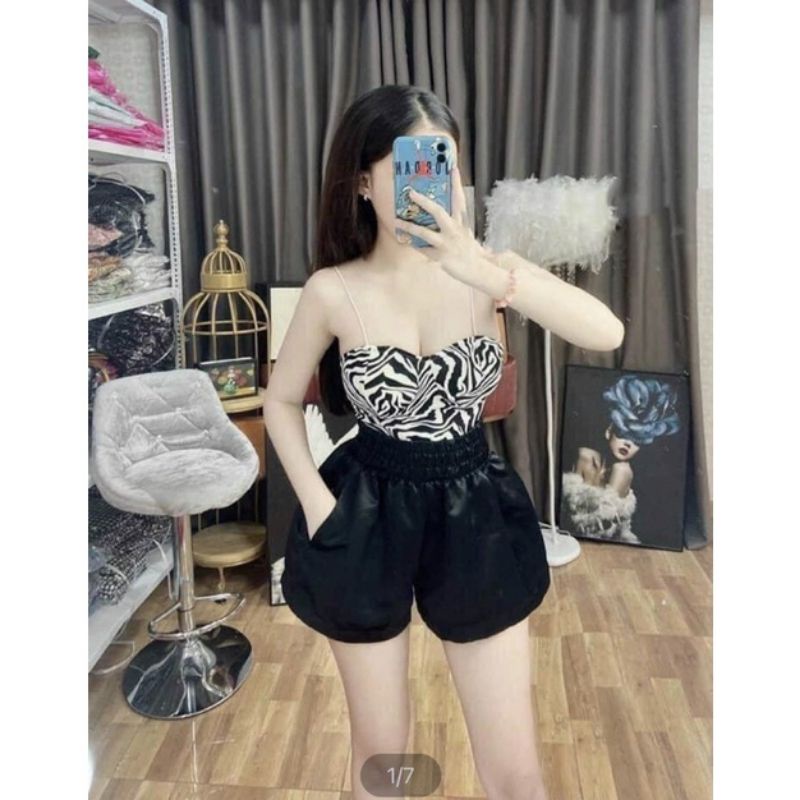 Quàn short lưng thun cạp cao