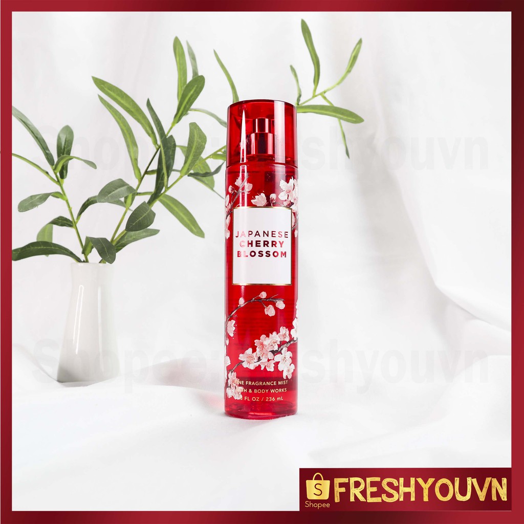 Japanese Cherry Blossom - Full Size Xịt Thơm Toàn Thân Bath & Body Works (Body Mist, Lotion, Sữa tắm) - Hoa