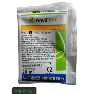 Combo 5 gói Thuốc trừ nấm bệnh hoa hồng,cây cảnh - AnVIL 5SC - Phòng trừ Thán thư, rỉ sắt, phấn trắng, đốm vòng gói 20ml