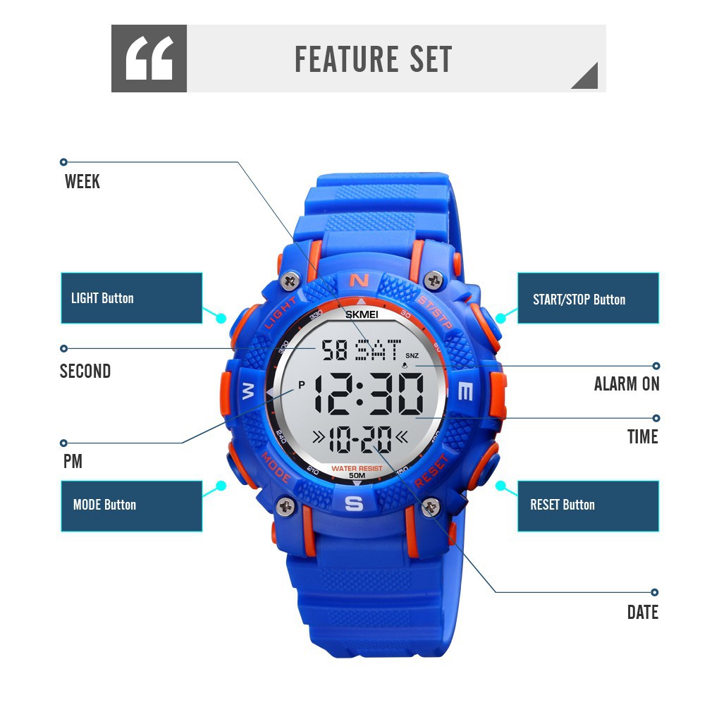Đồng Hồ SKMEI 1613 Chuyển Động Kỹ Thuật Số Phong Cách Thể Thao Cho Bé Trai | BigBuy360 - bigbuy360.vn
