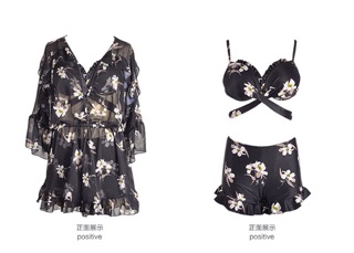 Set đồ bơi đôi hình hoa lan