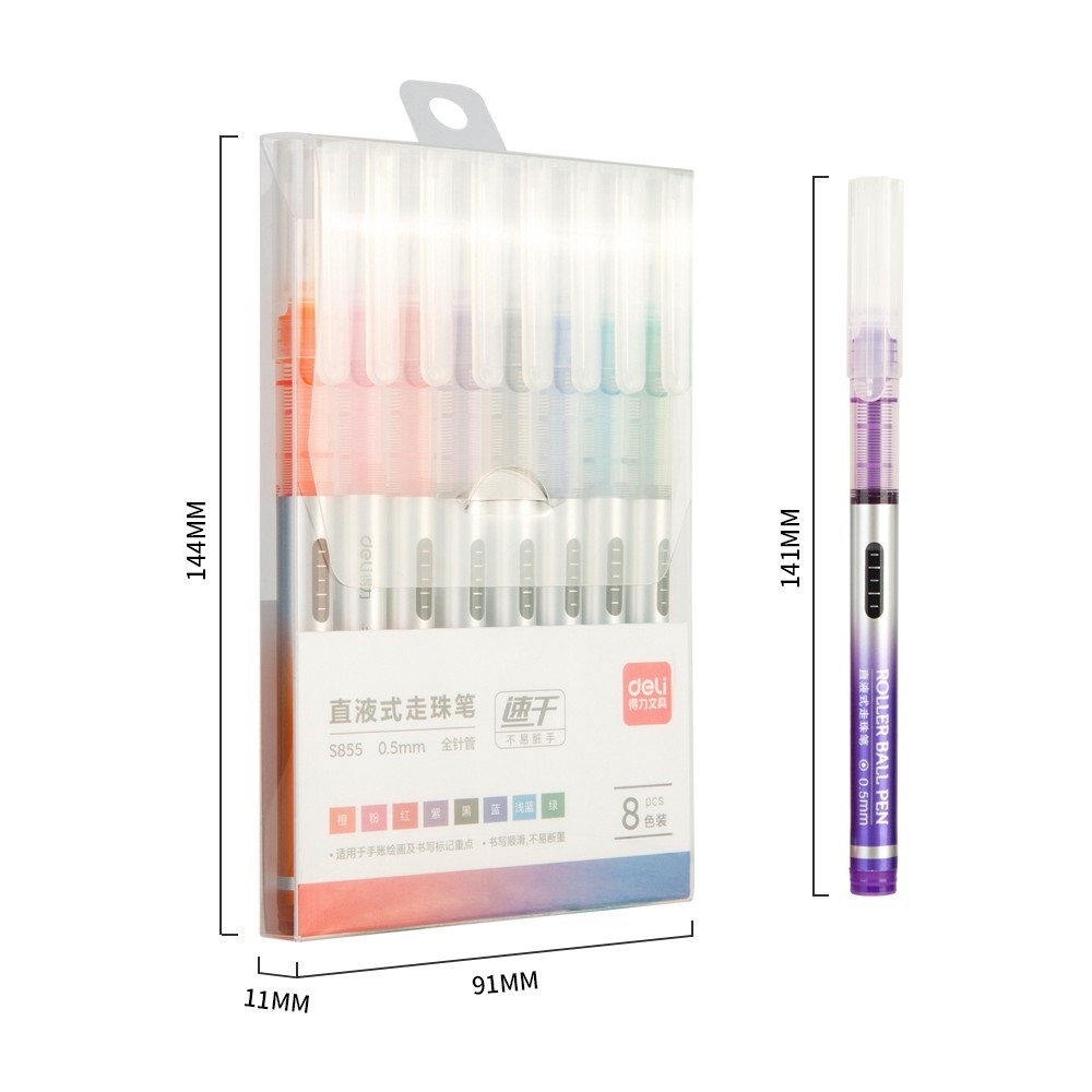 Bút Mực Gel 8 Màu Nhanh Khô Kiểu Dáng Dễ Thương Tiện Dụng