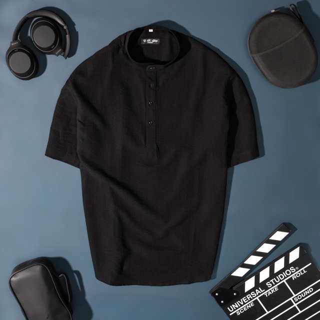 Áo sơ mi đũi cổ trụ tay ngắn BIGSIZE nam < 125kg