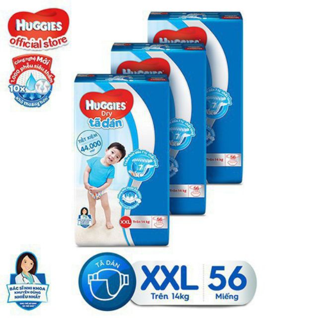 TÃ DÁN CỰC ĐẠI HUGGIES M74/ L68 /XL62 /XXL56  {mẫu mới }