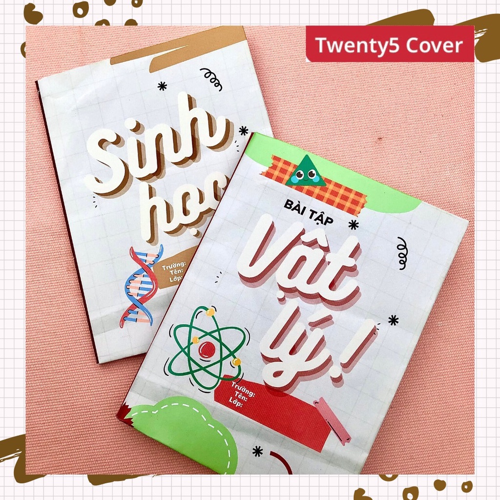 Set giấy bao tập - sách theo môn mẫu 05