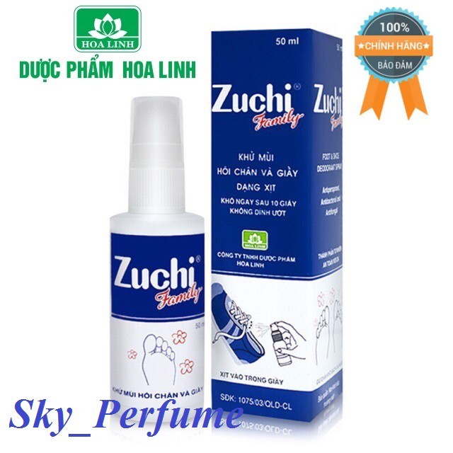 Khử Mùi Hôi Chân Và Giày Dạng Xịt Zuchi Family 50ml