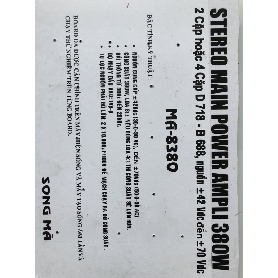 BO MẠCH AMPLY CÔNG SUẤT 8 SÒ 380W