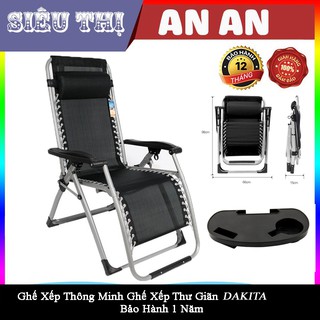 Ghế xếp thư giãn DAKITA DKG-2020  khung xám LOẠI 1 nằm ngồi bảo hành 12 tháng