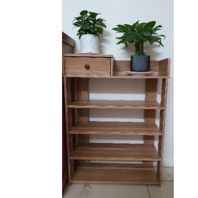 💥FREESHIP💥KỆ ĐỰNG GIÀY DÉP GỖ 5 TẦNG CÓ NGĂN ĐỂ ĐỒ TIỆN ÍCH Shop gia dụng 4.0