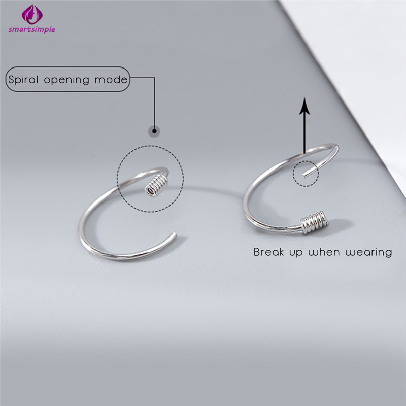 1 Khuyên Tai Bạc Thời Trang 6mm 9mm 11mm Chống Dị Ứng Cho Nữ
