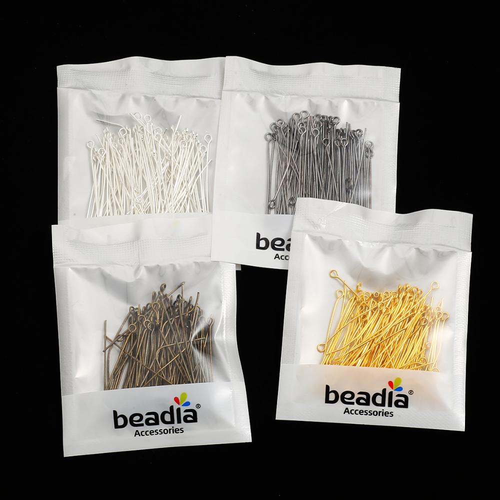 200 Ghim mắt xỏ hạt làm trang sức 16-50mm bằng kim loại nhiều màu sắc