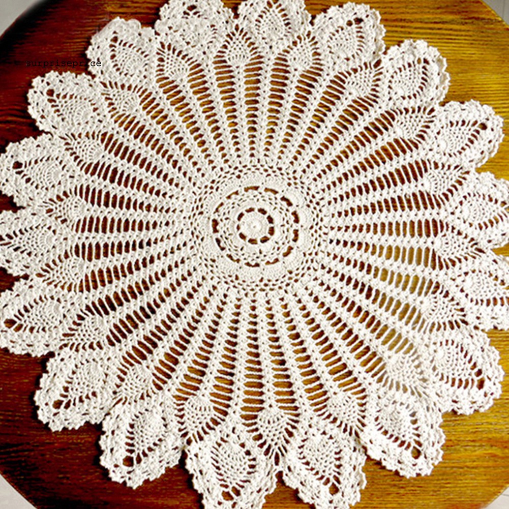 Khăn trải bàn bằng cotton dạng tròn 80cm