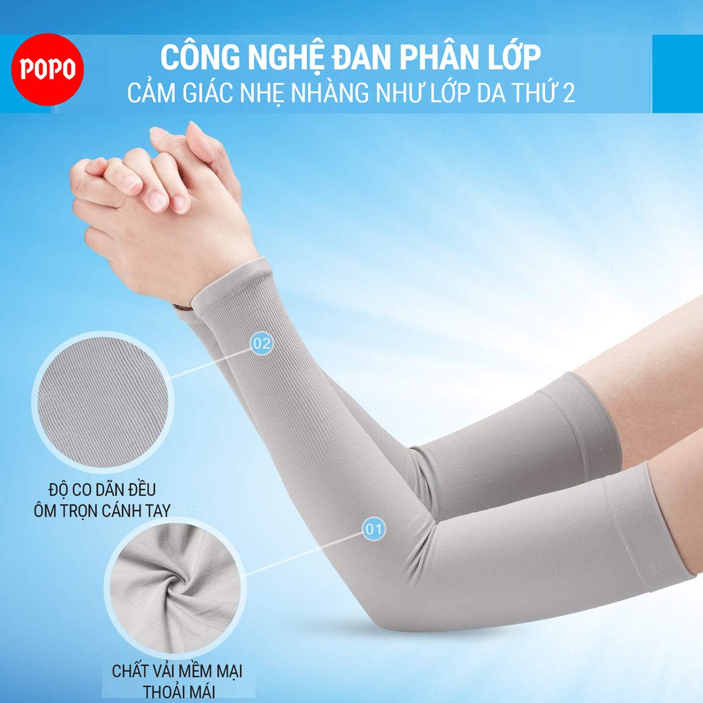 Ống tay chống nắng xỏ ngón, chống tia UV POPO đa năng dùng cho các hoạt động thể thao dã ngoại