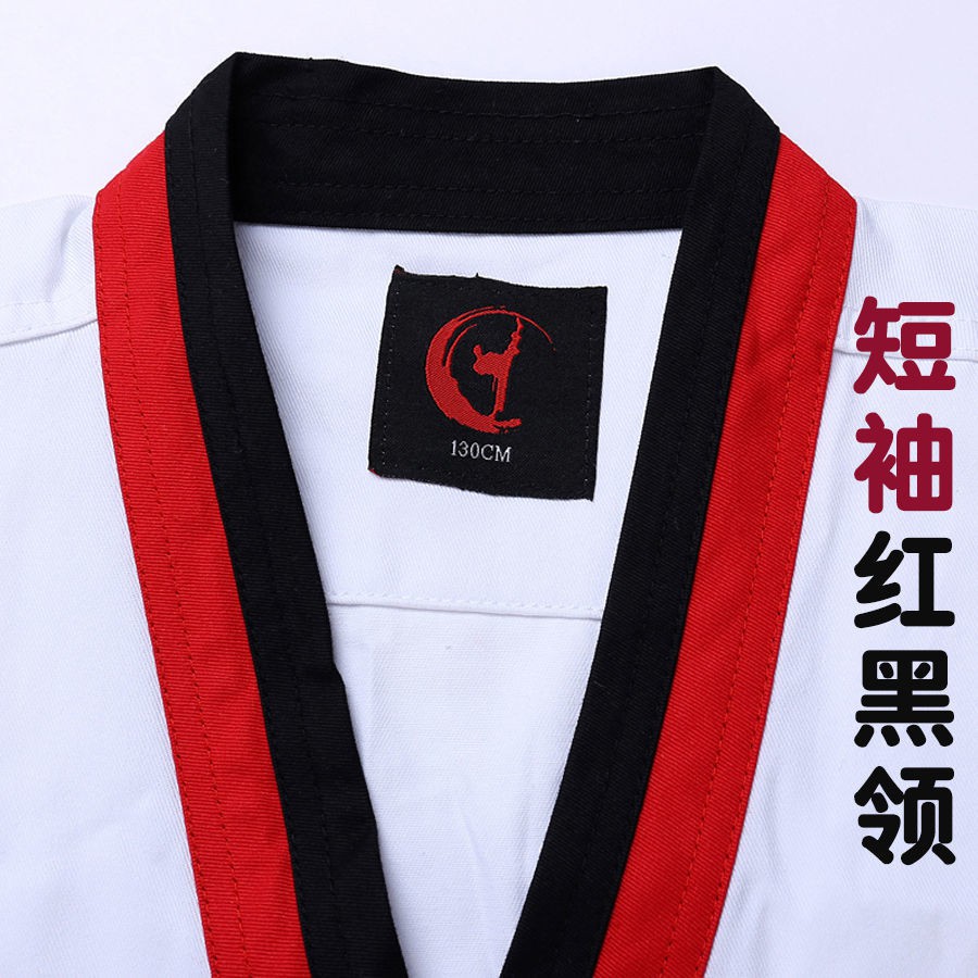 Bộ Đồ Tập Võ Taekwondo Tay Ngắn Chất Liệu Cotton 4.22 Cho Người Lớn Và Trẻ Em