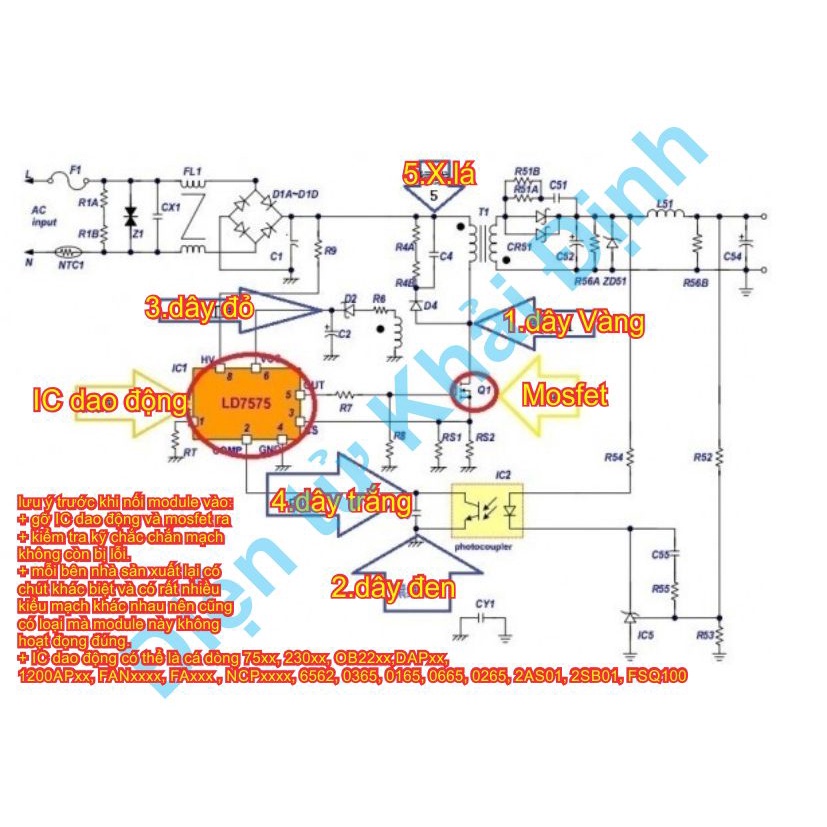 Module nguồn cấp trước 5 dây DM0465R DM0465 0465 sửa khối nguồn trong LCD 15-24 inch kde7990