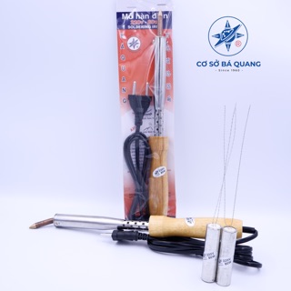Gói sản phẩm mỏ hàn cán gỗ 80W kèm mũi và ruột