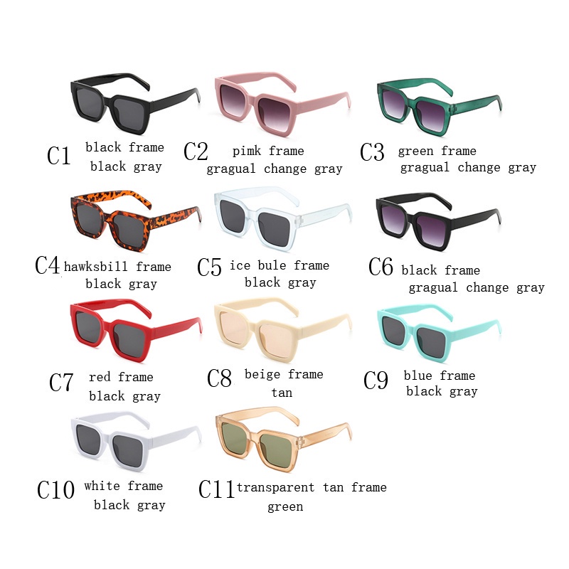 Kính Mát Trong Suốt Gọng Vuông Lớn Chống Tia UV400 Phong Cách Hàn Quốc Thời Trang Cho Nữ