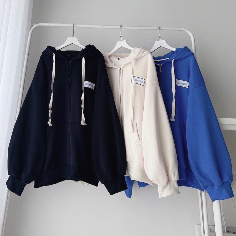 [sẵn] Áo Khoác Nỉ Form Rộng Dây Kéo LUMO - pqk boutique