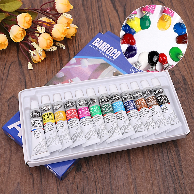 Set 12 lọ màu nước vẽ nhỏ gọn chuyên nghiệp dung tích 6ml
