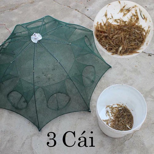 Combo 3 Lưới bát quái bắt cá loại 4-6-8-12-16 ô