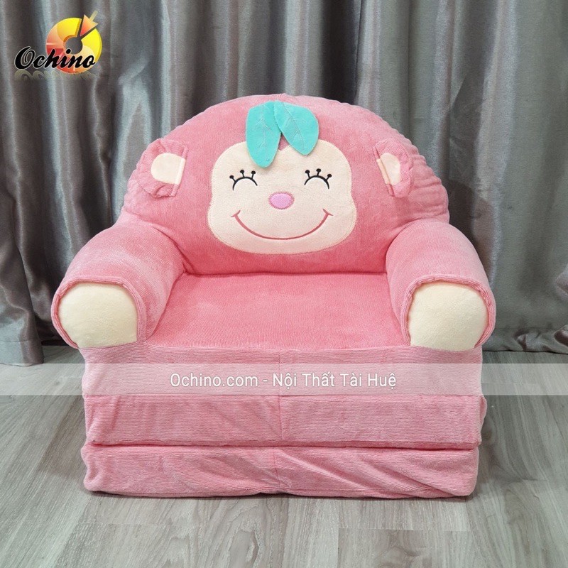 Sofa Giường - Ghế Lười Bông Hình Thú Cho Bé(3tầng) - Khỉ Cam