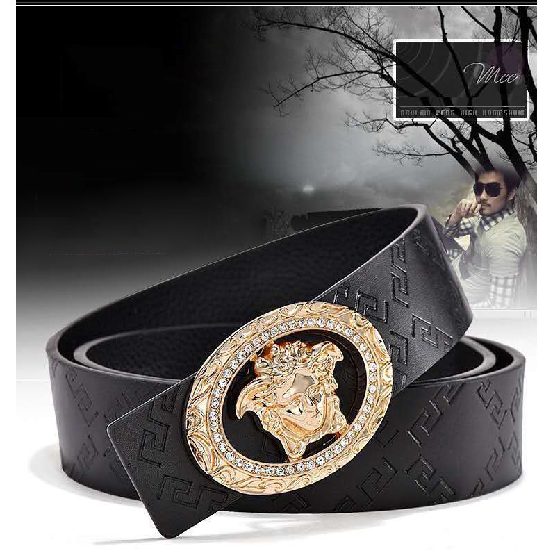 Thắt Lưng Nam Hình Xoáy T1 Đầu Cá Sấu Đính Đá Khóa Cài Được Làm Bằng Hợp Kim