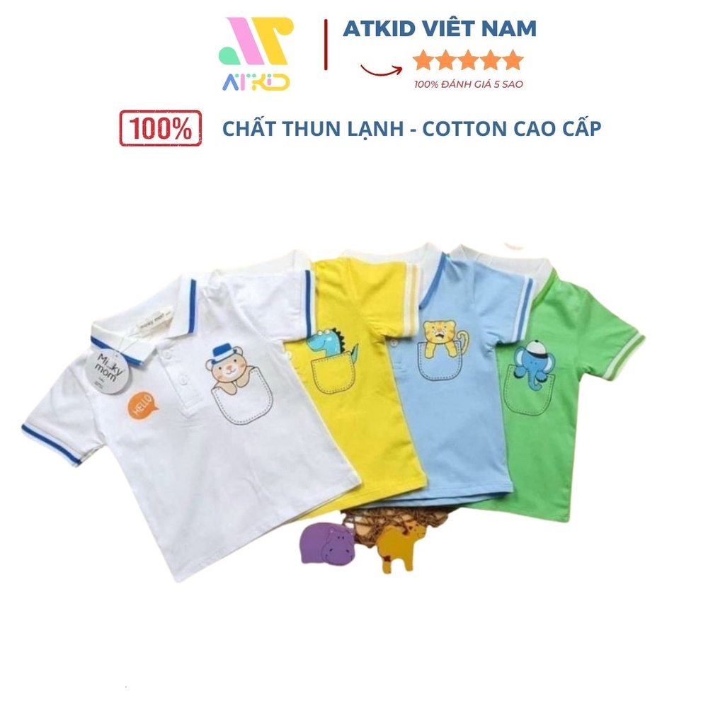 Áo polo cộc tay cho bé trai bé gái minky mom, quần áo trẻ em cao cấp mềm mịn ATKID Việt Nam