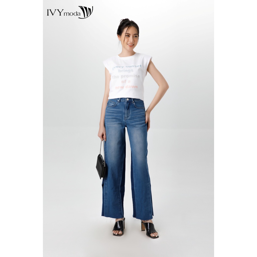 Quần jeans ống xẻ nữ IVY moda MS 25B8883