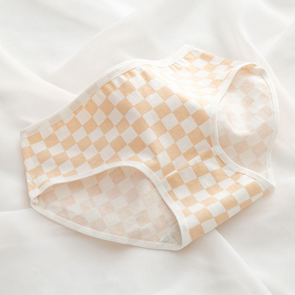 OCEANMAP Quần Lót Nữ Lưng Vừa Họa Tiết Caro Đơn Giản Ngọt Ngào