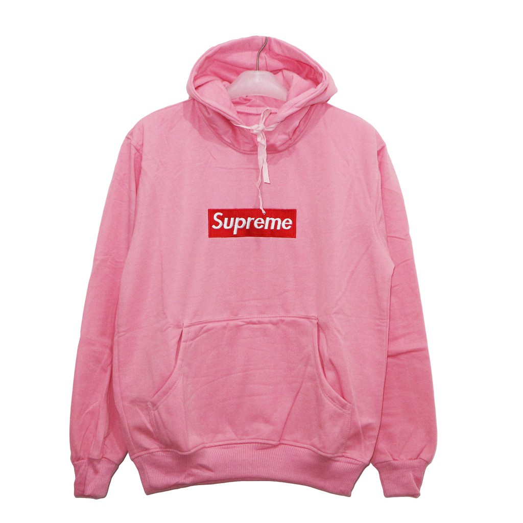 Áo Khoác Hoodie Supreme Màu Trắng / Đen Thêu Logo Thời Trang Cho Nam