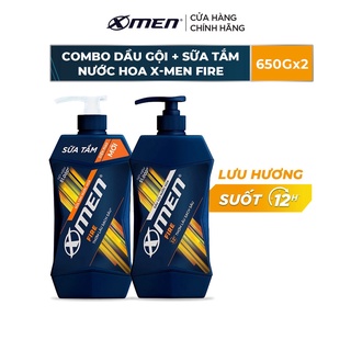 Combo Dầu Gội X-Men Nước hoa Fire 650G và Sữa Tắm X-Men Nước hoa Fire 650G