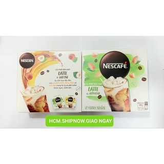 cà phê hòa tan Nescafe Latte dừa hạnh nhân hạt phỉ,hsd 1/11/24