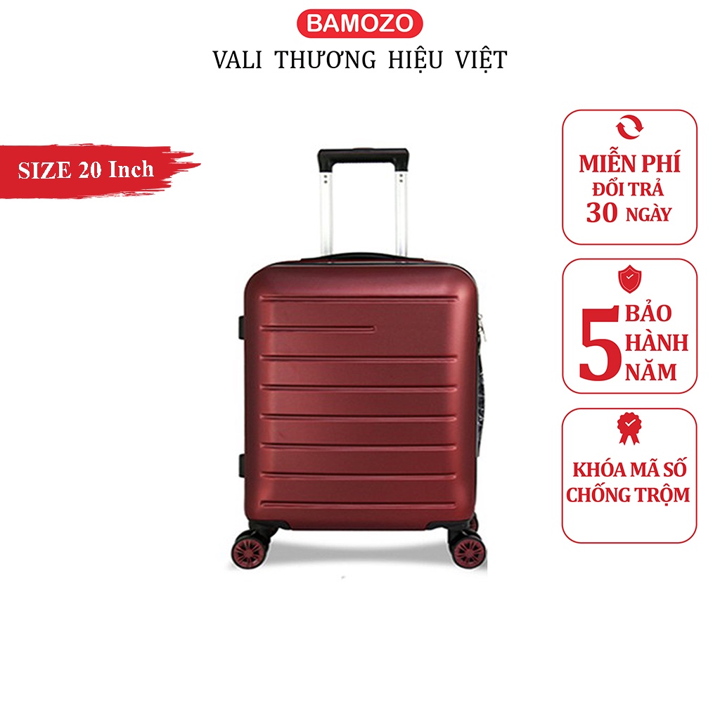 Vali du lịch Bamozo 8818 Size 20" - Kéo Nhựa Cao Cấp-Chống Va Đập-Size xách tay