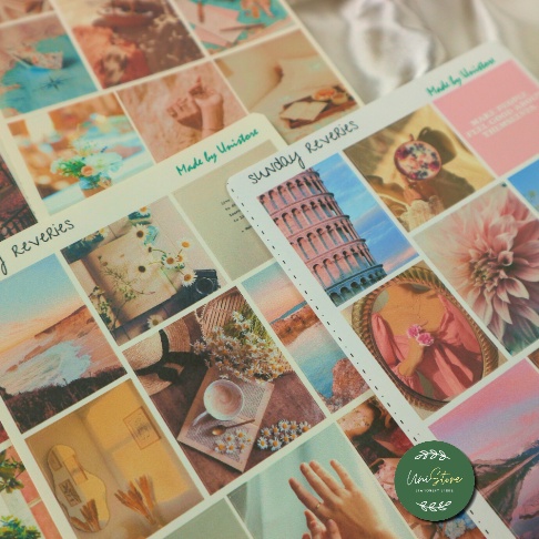 Sticker photo - ảnh sticker sunday dùng để trang trí sổ tay phong cách vintage - made by unistore