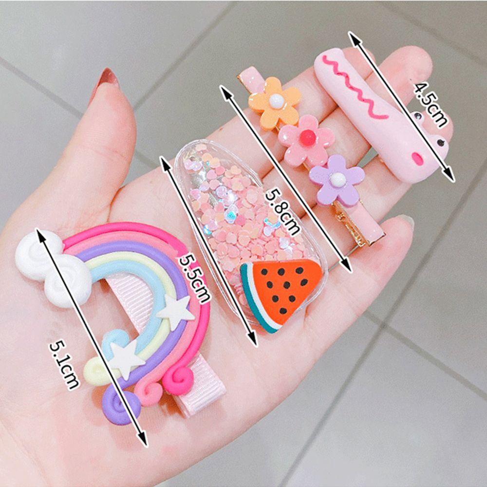 Bộ 14 Kẹp Tóc Hình Hoa Màu Cầu Vồng Dễ Thương Cho Bé Gái