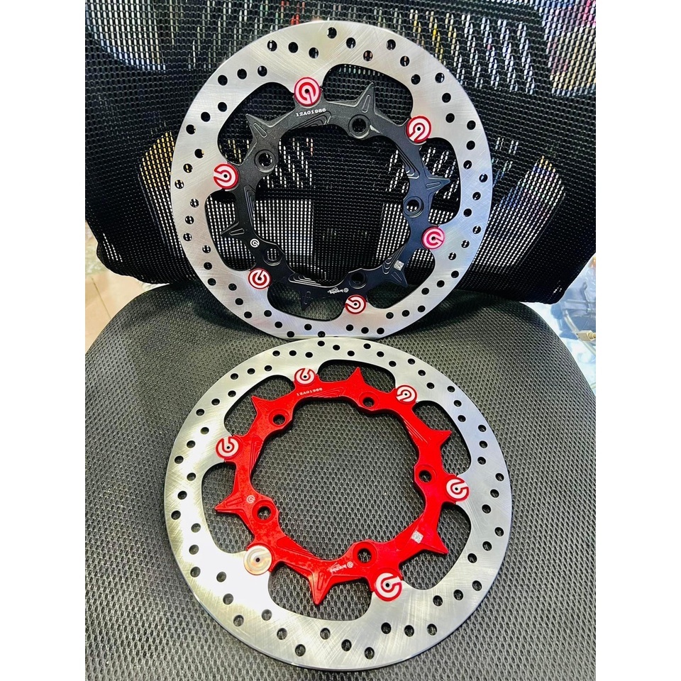 Đĩa Thắng Trước 5 lỗ size 265mm gắn Mâm Zin Exciter Ex150 Ex155, Lòng CNC ANOT lên Màu đẹp, Khoen Nhôm Brcmbe